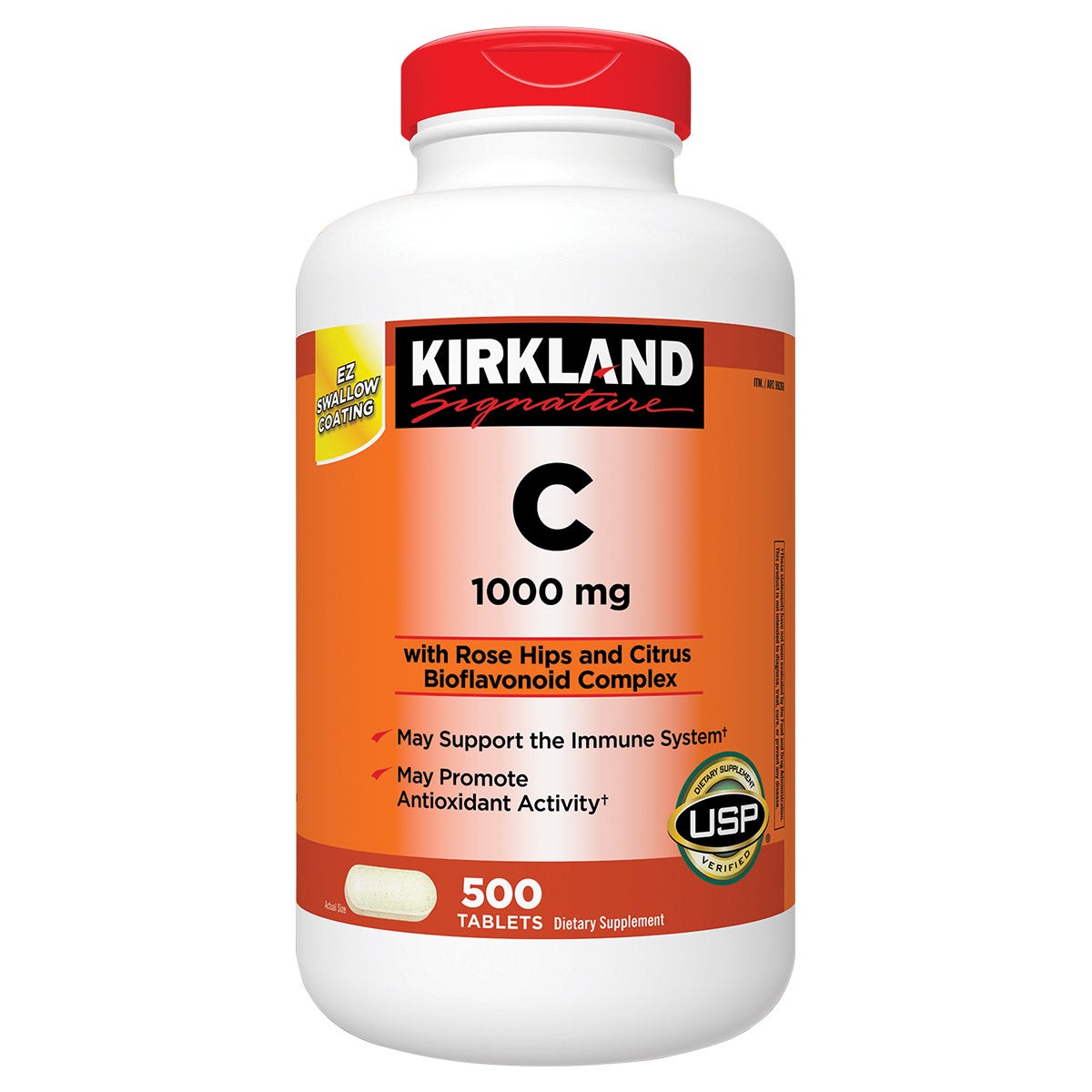 Kirkland Signature Vitamin C 1000mg with Rose Hips, 500 Count - Image 1