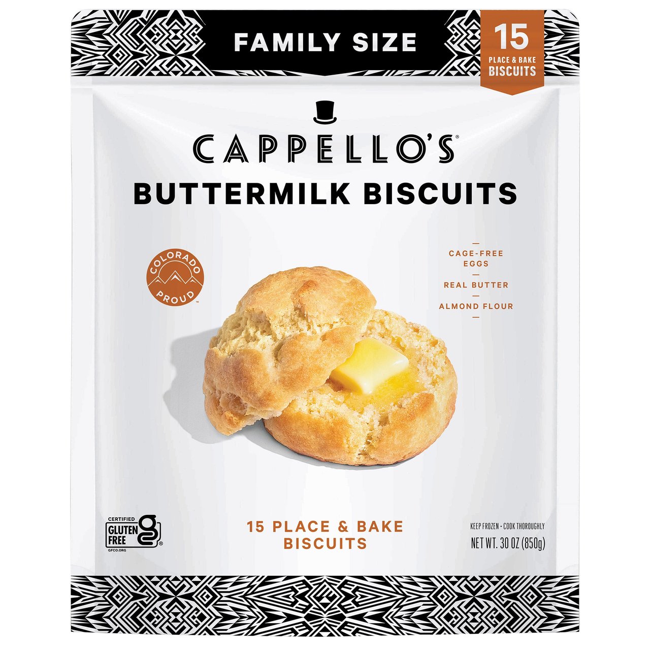 Cappello's Gluten-Free Buttermilk Biscuits, 15 Count / 30 oz - Image 1