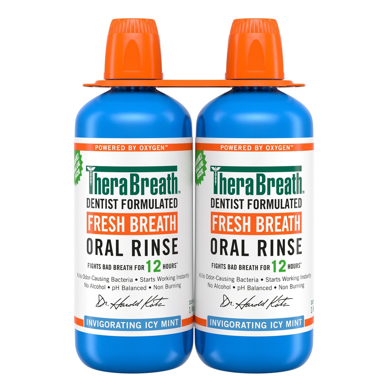 TheraBreath Icy Mint Mouthwash 2 Pack / 1L Each Bottle