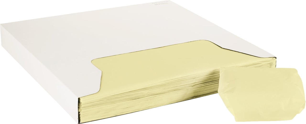 Bagcraft 12" x 12" Deli Wrap, Yellow, 1000 ct