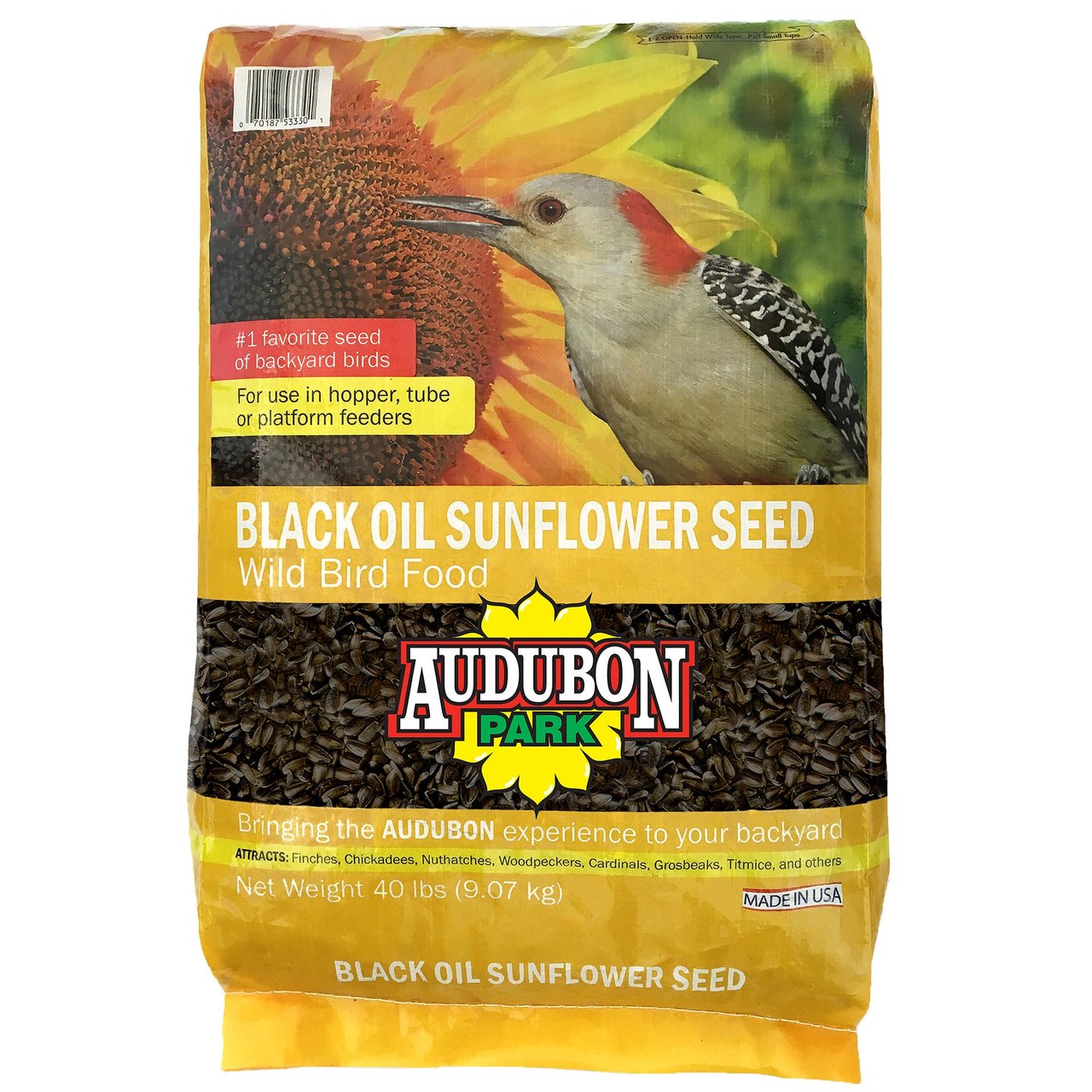 Audubon Park Black Oil Sunflower Seeds, 40 lbs