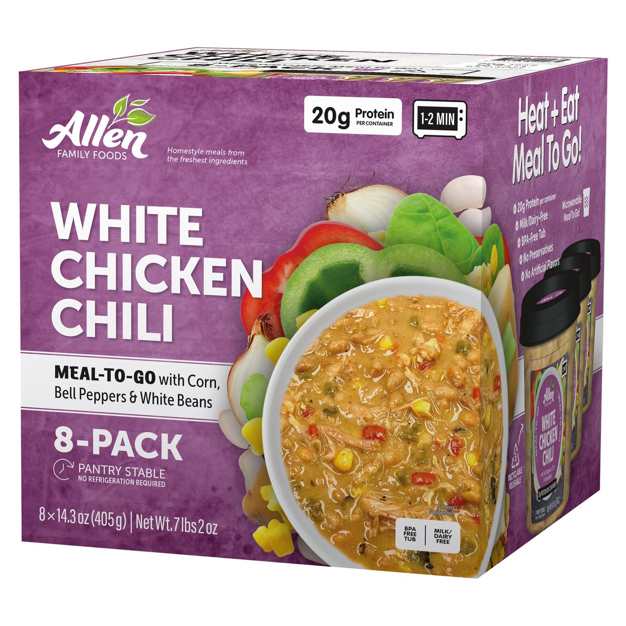 Allen Family Foods White Chicken Chili 8/14.58 oz - Image 1