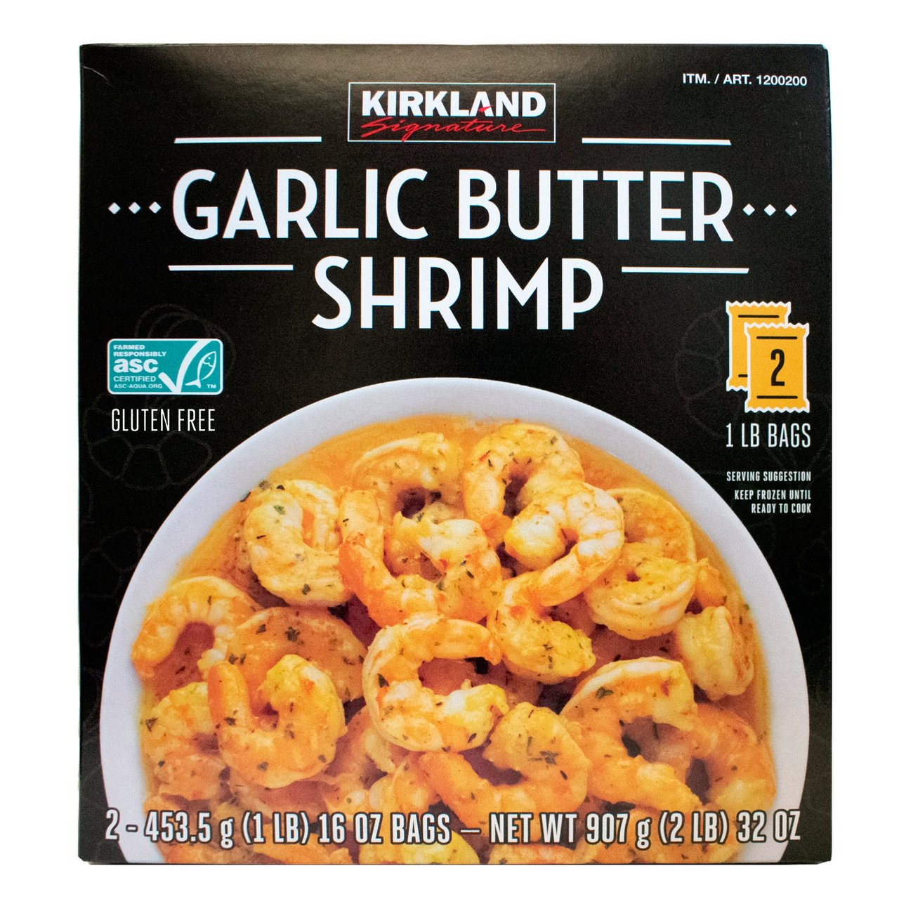 Kirkland Signature Garlic Butter Shrimp 2 Pound Box - Image 1