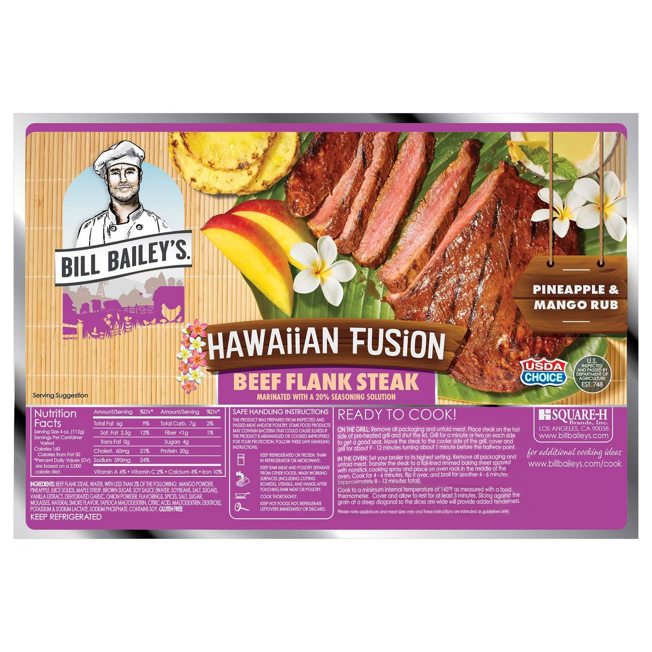 Bill Bailey's Hawaiian Fusion Flank Steak Per Lb - Image 1