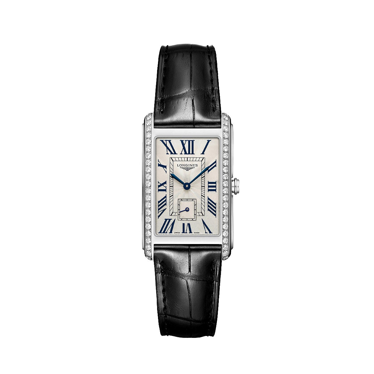 Longines DolceVita Black Leather Strap Ladies Quartz Watch - Image 1