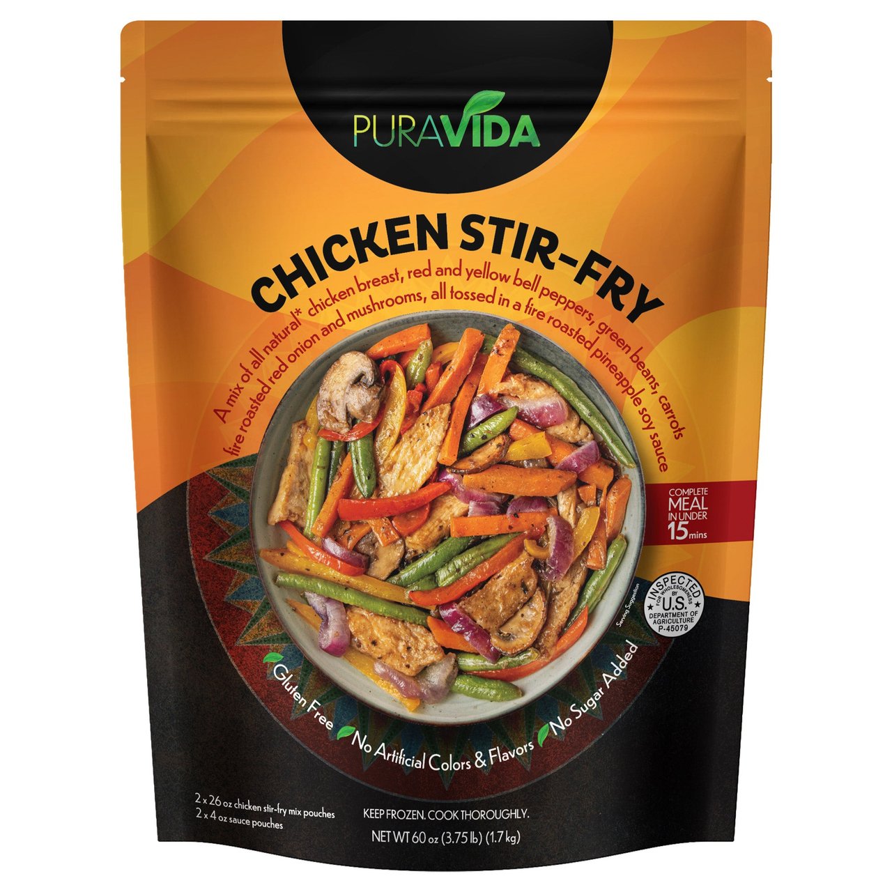 PuraVida Flame Grilled Chicken Stir-Fry 2 Count 60 Ounces - Image 1