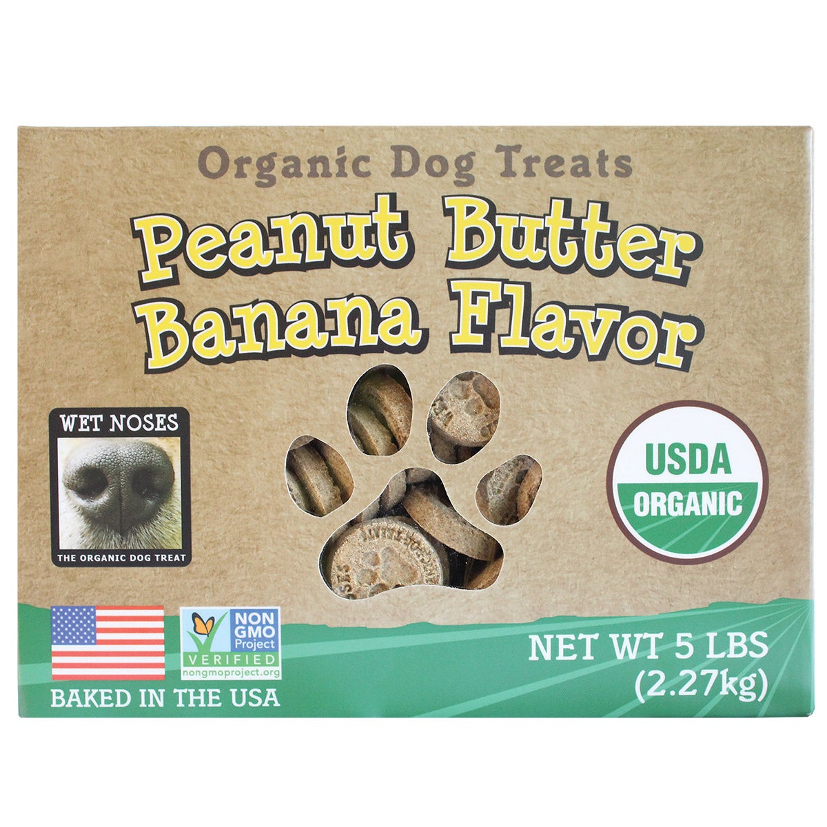 Wet Noses Organic Peanut Butter & Banana Dog Treats 5 lbs - Image 1