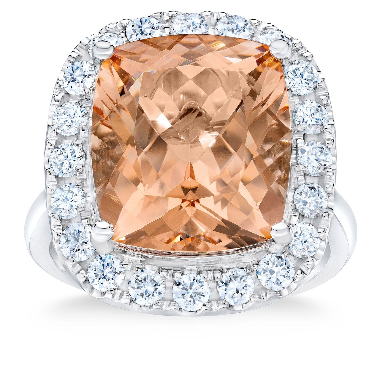 14kt White Gold 1.00 ctw VS2 I Diamond Morganite Ring - Image 1