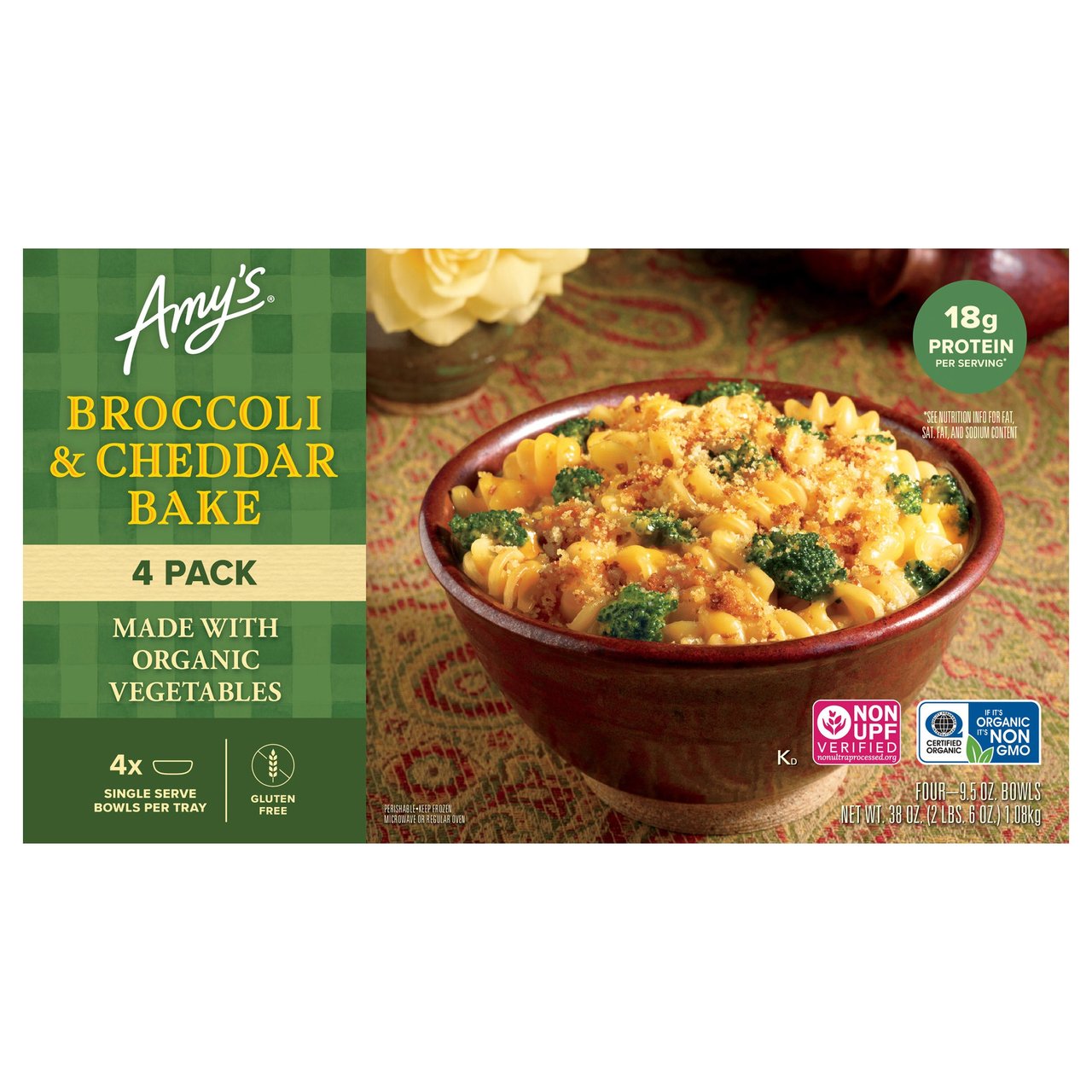 AMY'S BROCCOLI CHEDDAR BAKE BOWLS 4/9 OZ - Image 1