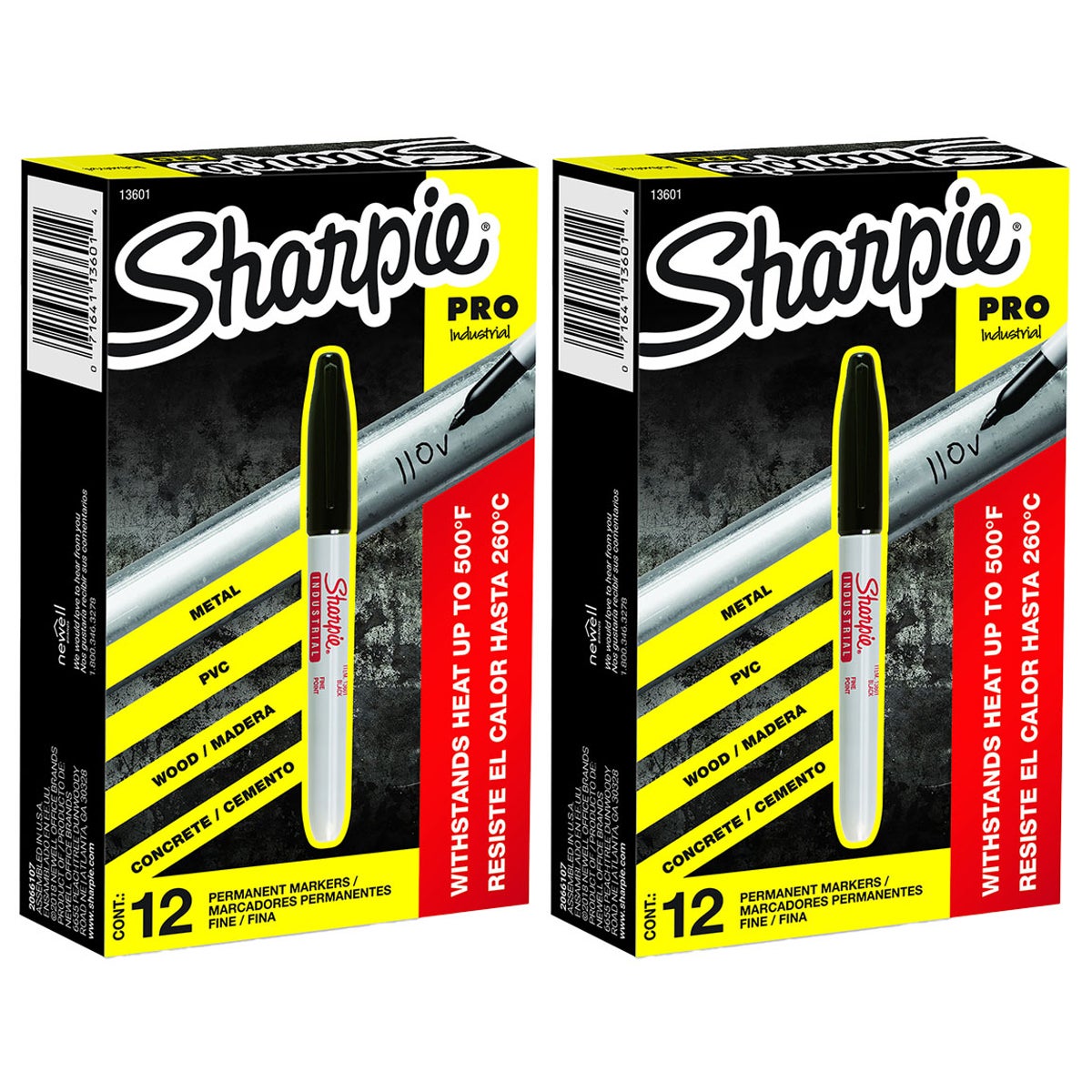 Sharpie Industrial Permanent Marker, Black, Fine Point, 24 Count