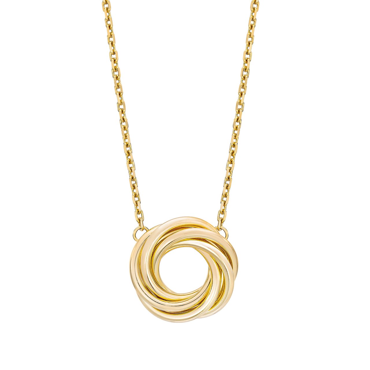 14KT Yellow Gold 18" Love Knot Necklace Made in Italy - Image 1