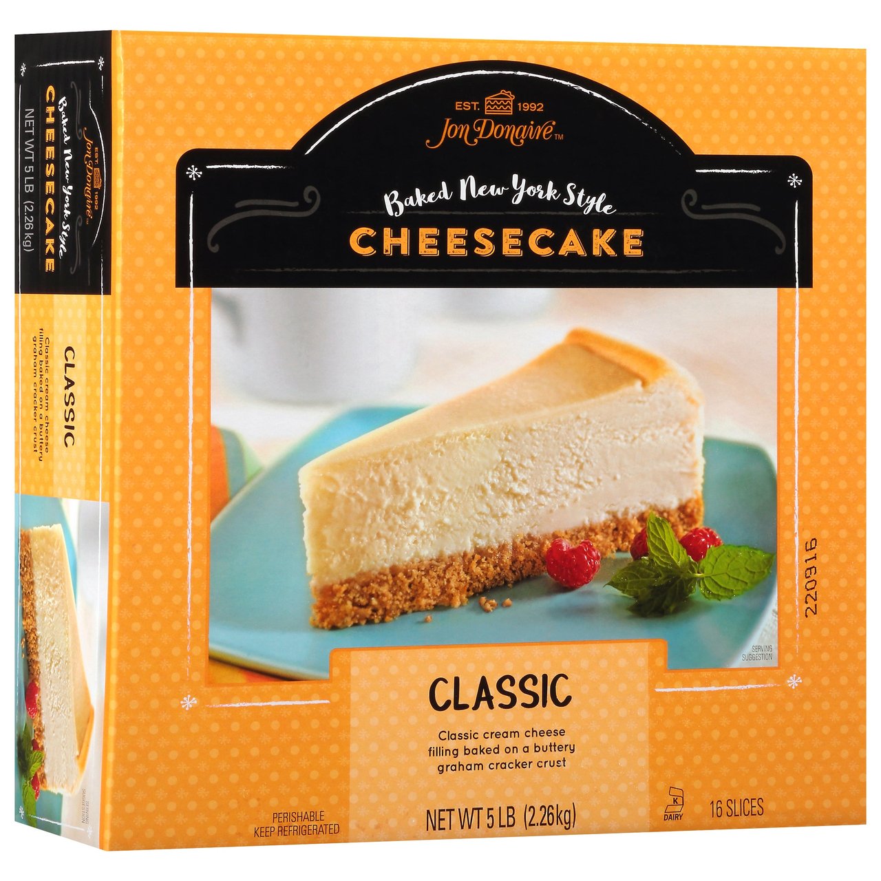 Jon Donaire New York Cheesecake 16 Slices (5 lbs) - Image 1