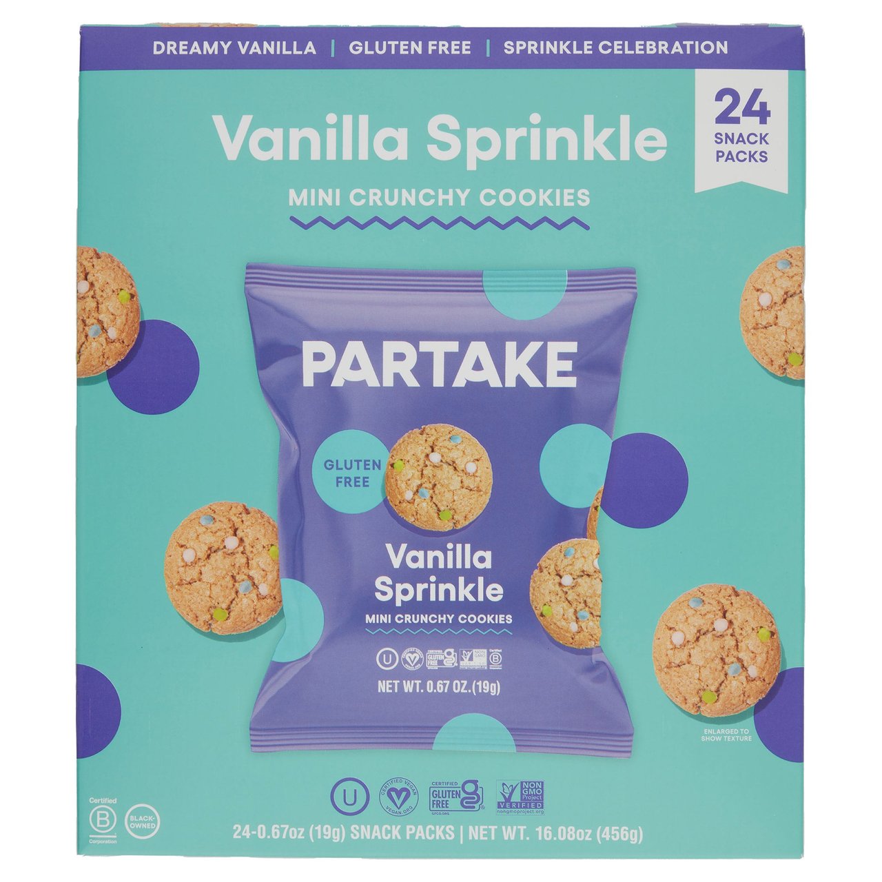 Partake Vanilla Sprinkle Cookies, 24-Count Box - Image 1