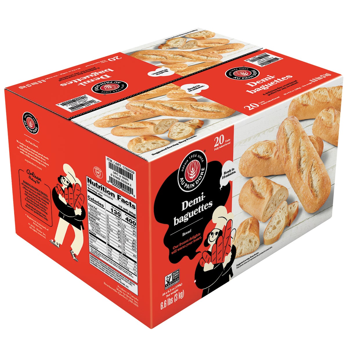Au Pain Doré Demi Baguettes 20/5.6 oz - Image 1