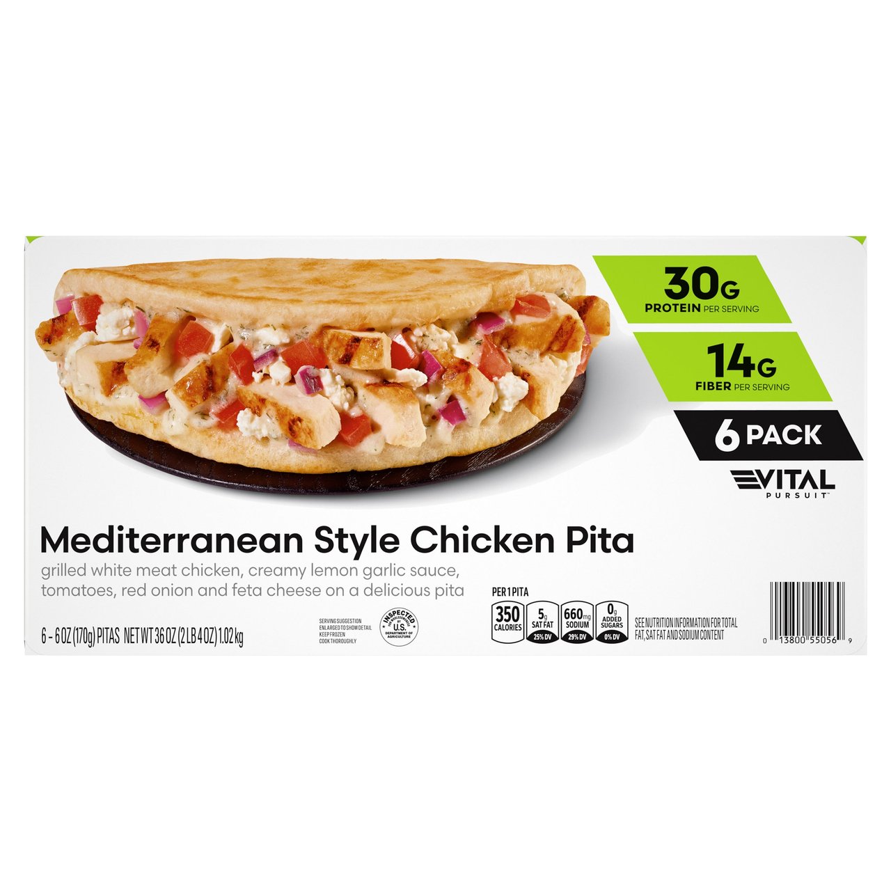 Vital Pursuit Mediterranean Style Chicken Pita, 6-Pack - Image 1