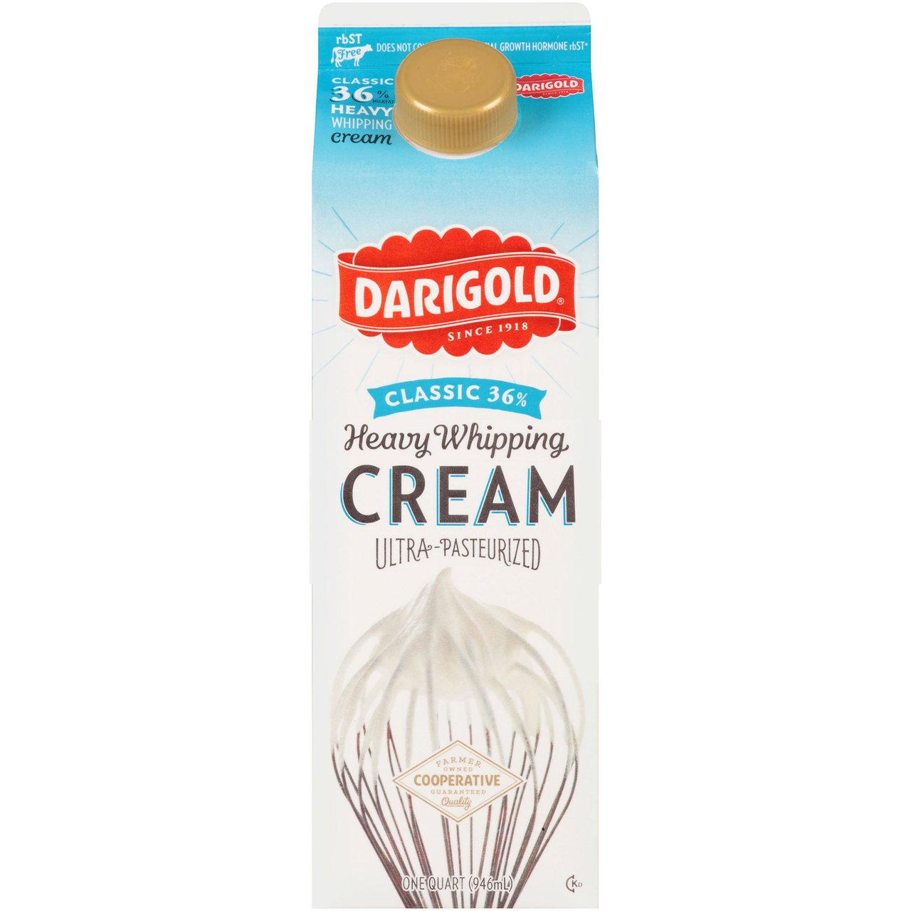Darigold Heavy Whipping Cream, Quart, 12-Count - Image 1