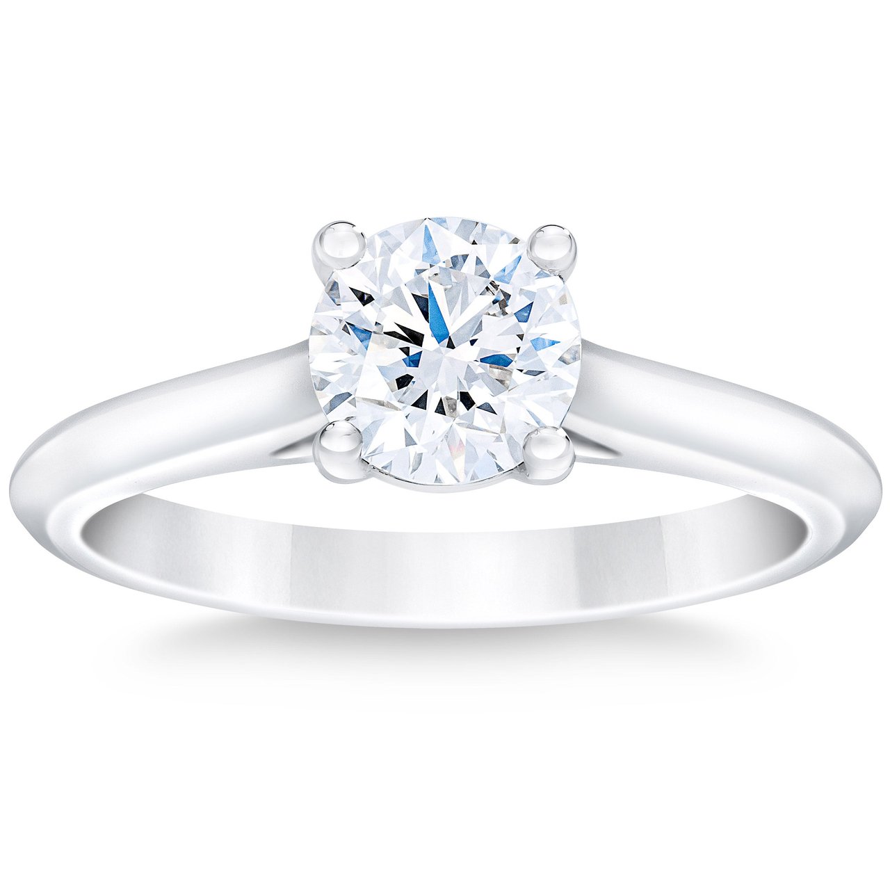 1.00 CT Round Brilliant Platinum Solitaire Ring, VVS1 Clarity, G Color - Image 1