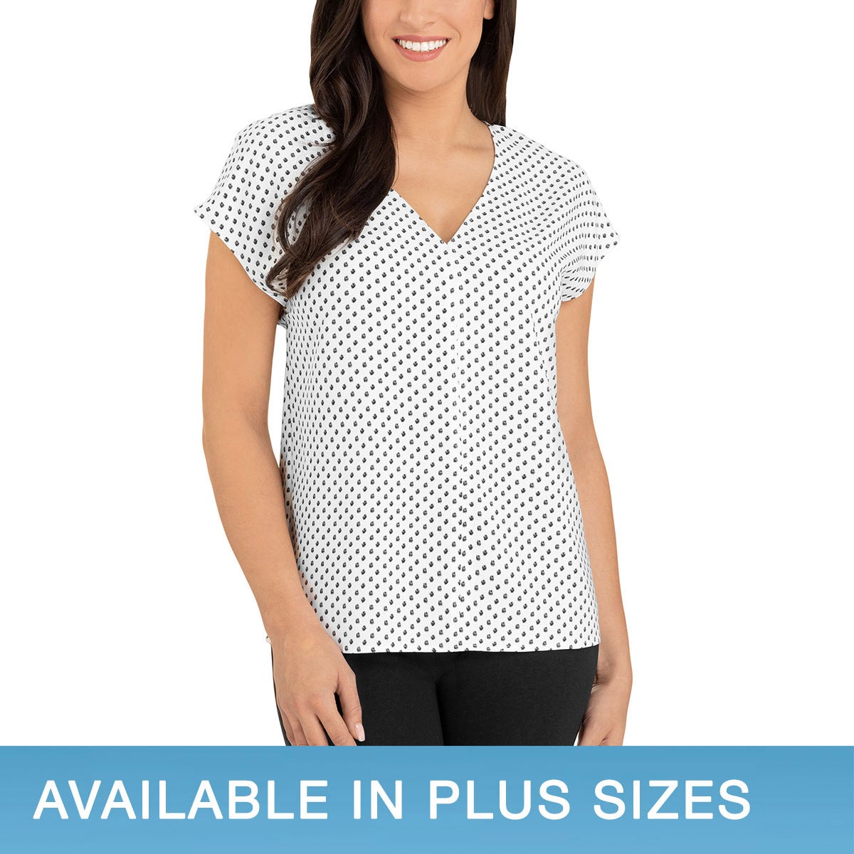 Hilary Radley Women's Short Sleeve V-Neck Blouse - Image 1