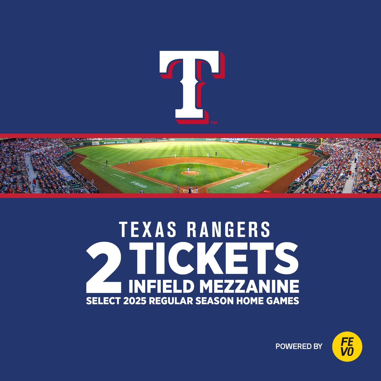 MLB Texas Rangers 2 Infield Mezzanine Tickets (Non-Refundable)