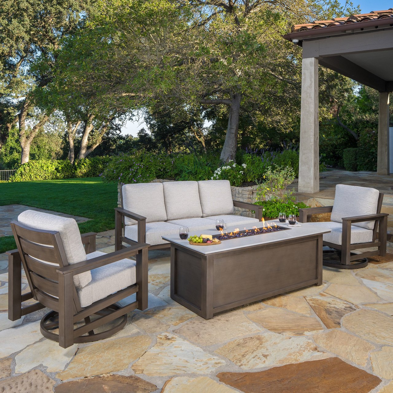 SunVilla Royce 4-Piece Fire Deep Seating Set - Image 1