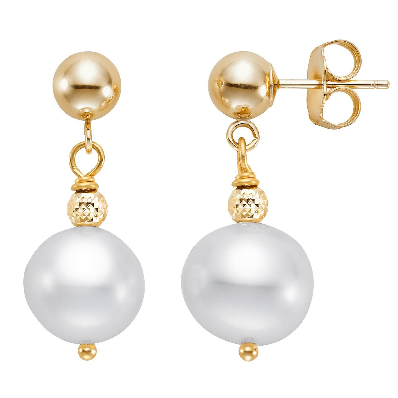8-9mm Freshwater Pearl 14kt Yellow Gold Stud Earrings - Image 1