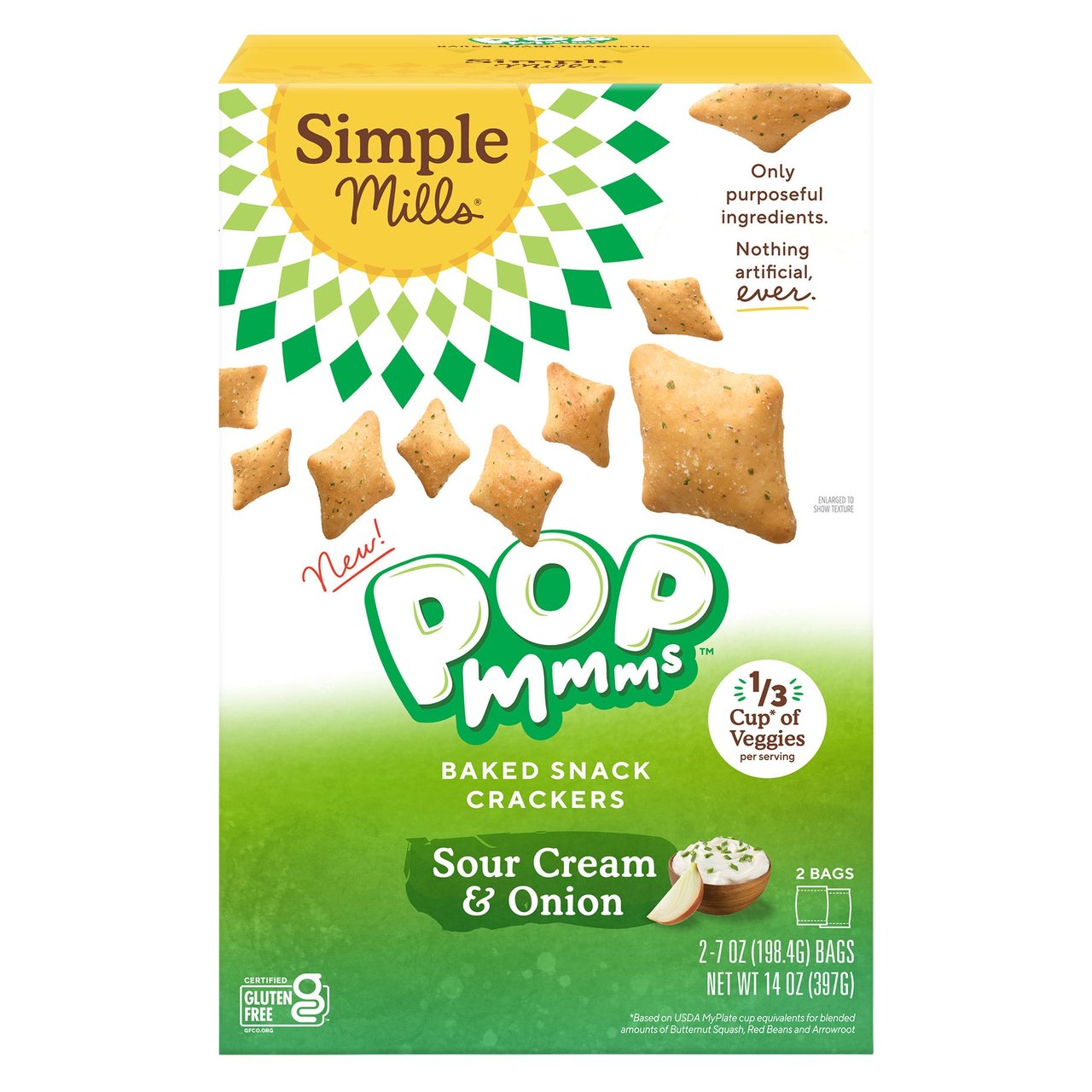 SIMPLE MILLS POPMMMS SOUR CREAM & ONION 14 OZ - Image 1