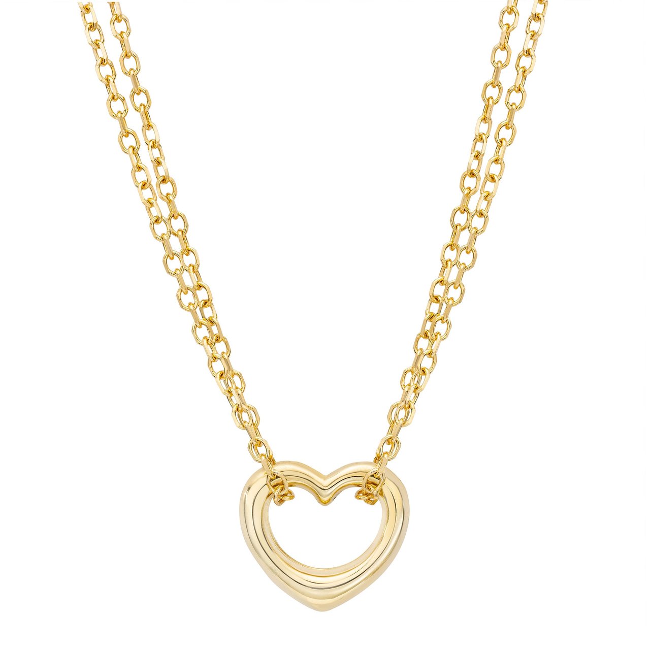 14kt Yellow Gold Open Heart Pendant Made in Italy - Image 1