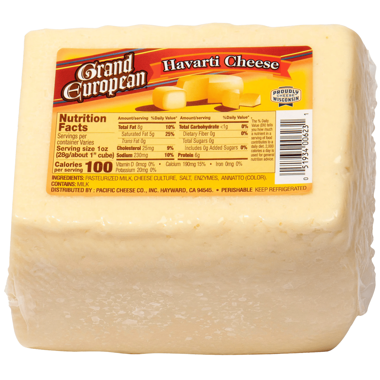 Grand European Havarti Cheese, Per Lb (Avg 4.5 Lb) - Image 1