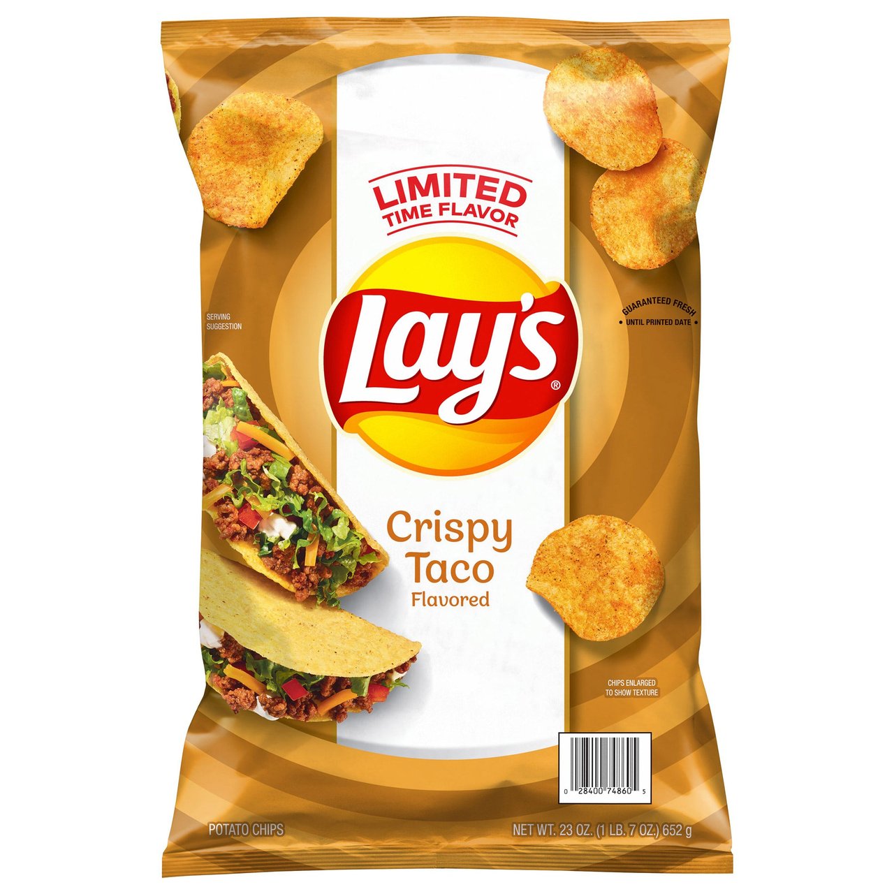 Lay's Crispy Taco Flavored Potato Chips, 23 oz - Image 1