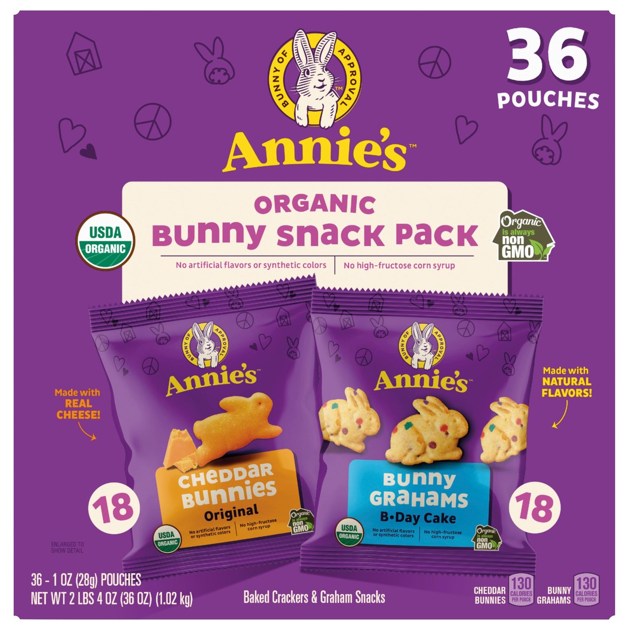 Annie's Organic Bunny Snacks Variety 36CT, 1.07 oz - Image 1