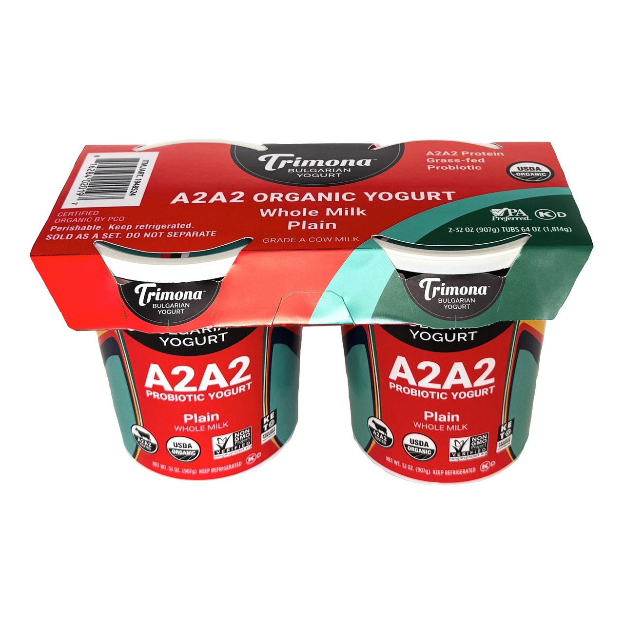 Trimona Organic A2A2 Whole Milk Bulgarian Yogurt 2/32 oz - Image 1