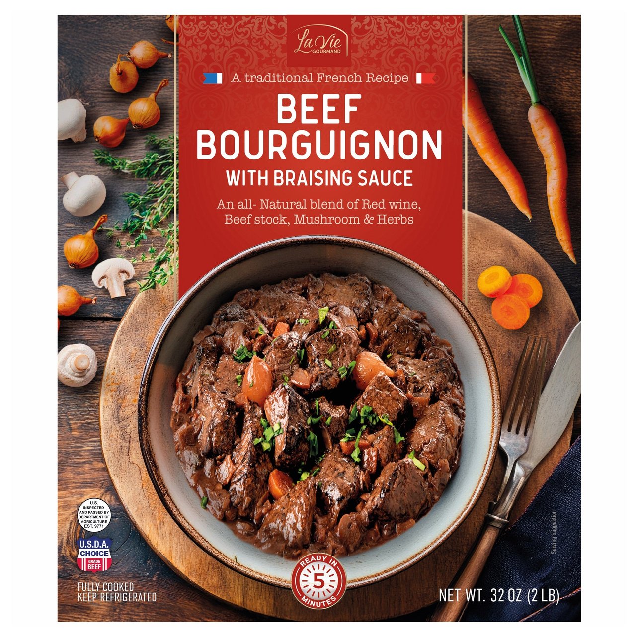La Vie Gourmand Beef Bourguignon 32 oz - Image 1