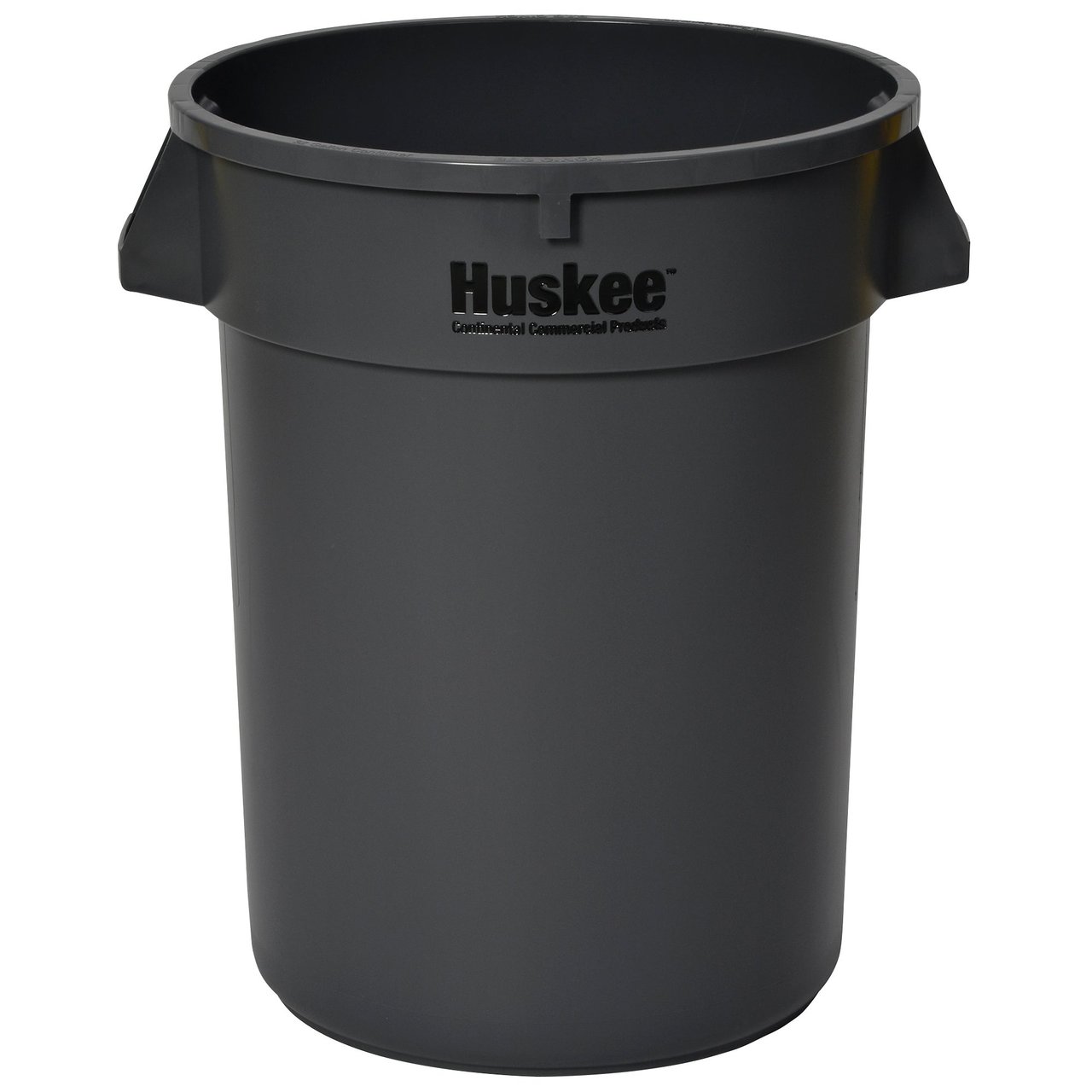 Continental Huskee Round Trash Can, 32 Gallon, Gray