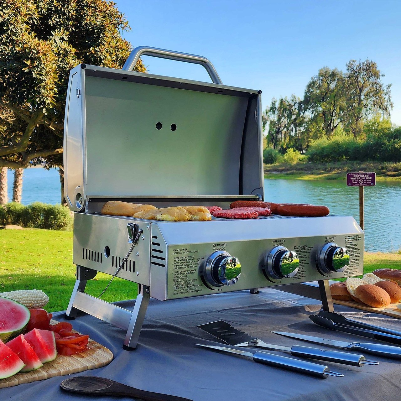 NXR 3-Burner Tabletop Gas Grill - Image 1