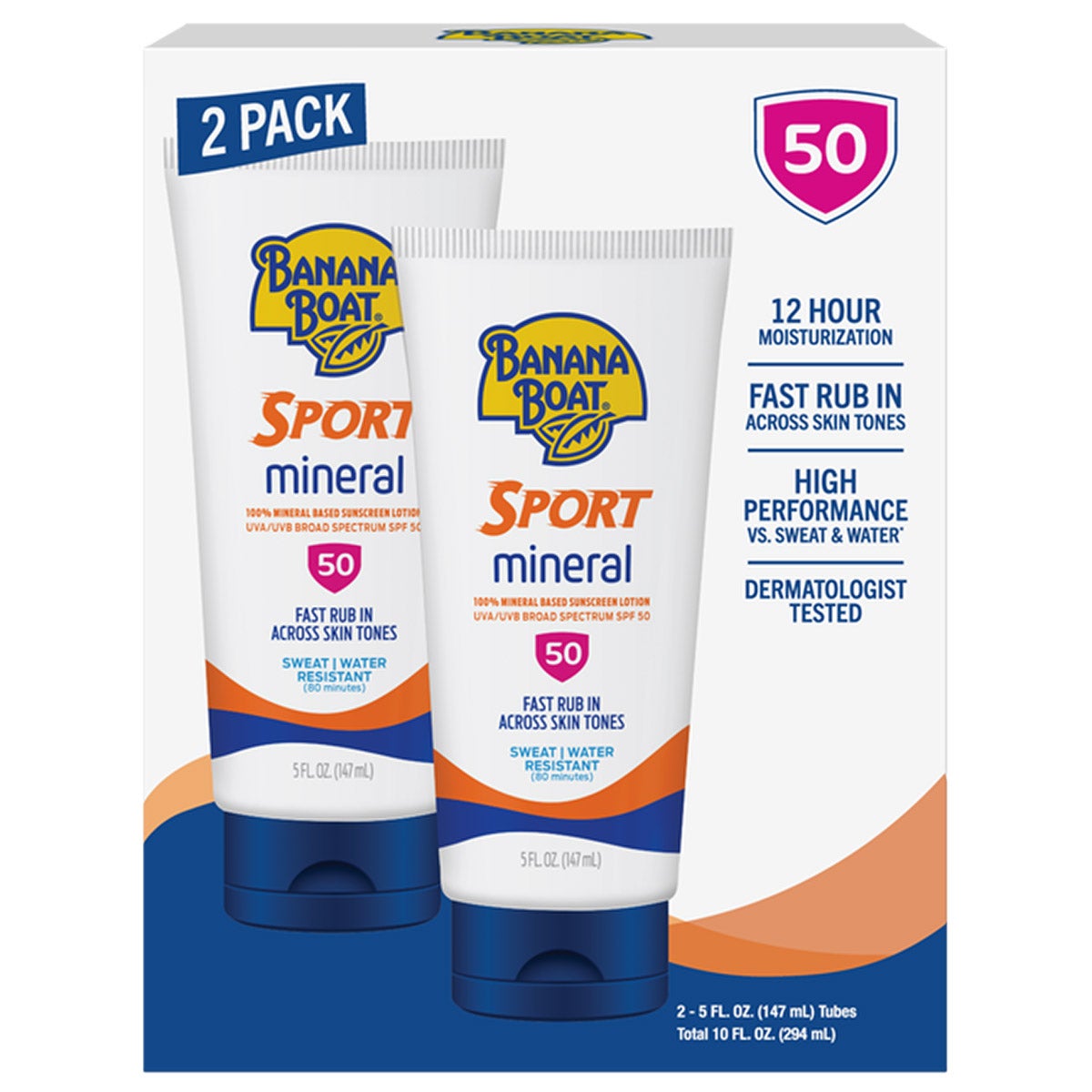 Banana Boat Sport Mineral SPF 50 Lotion 2-Pack - Image 1