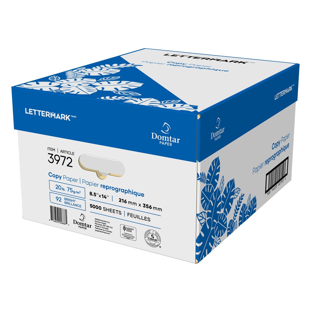 Lettermark 3972 Copy Paper, Legal 8.5" x 14", 5000 Sheets