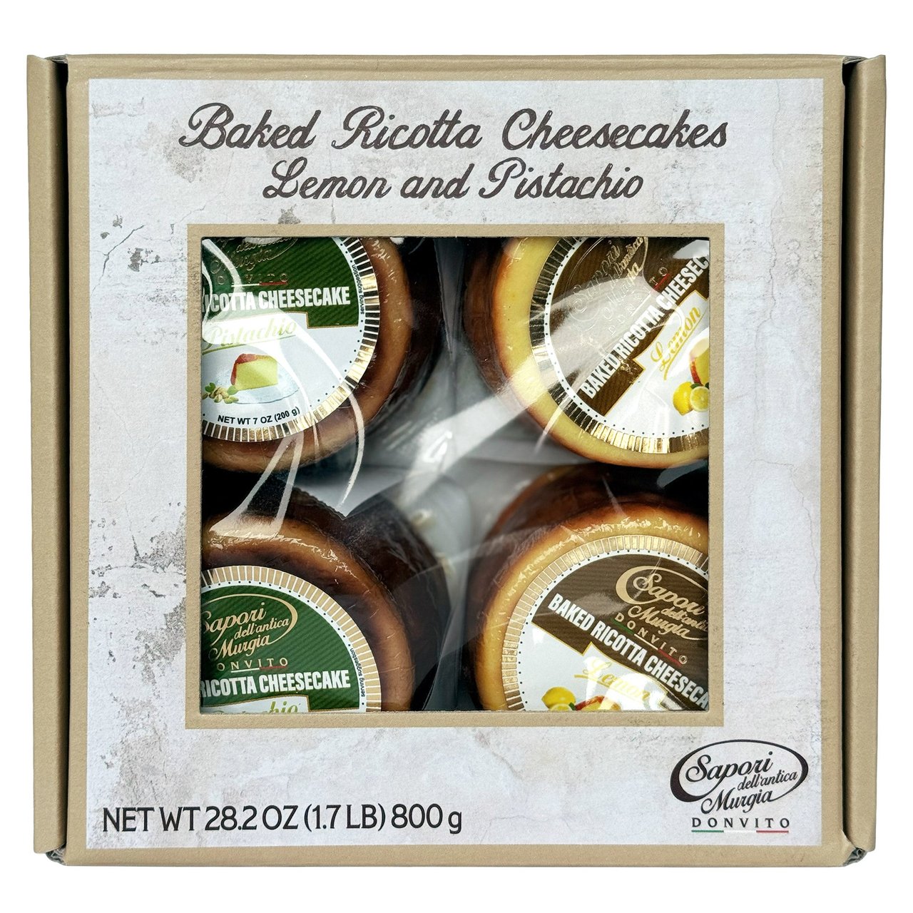 Sapori dell'Antica Dolce Italian Baked Ricotta Cheesecakes 4 / 7.05 oz - Image 1