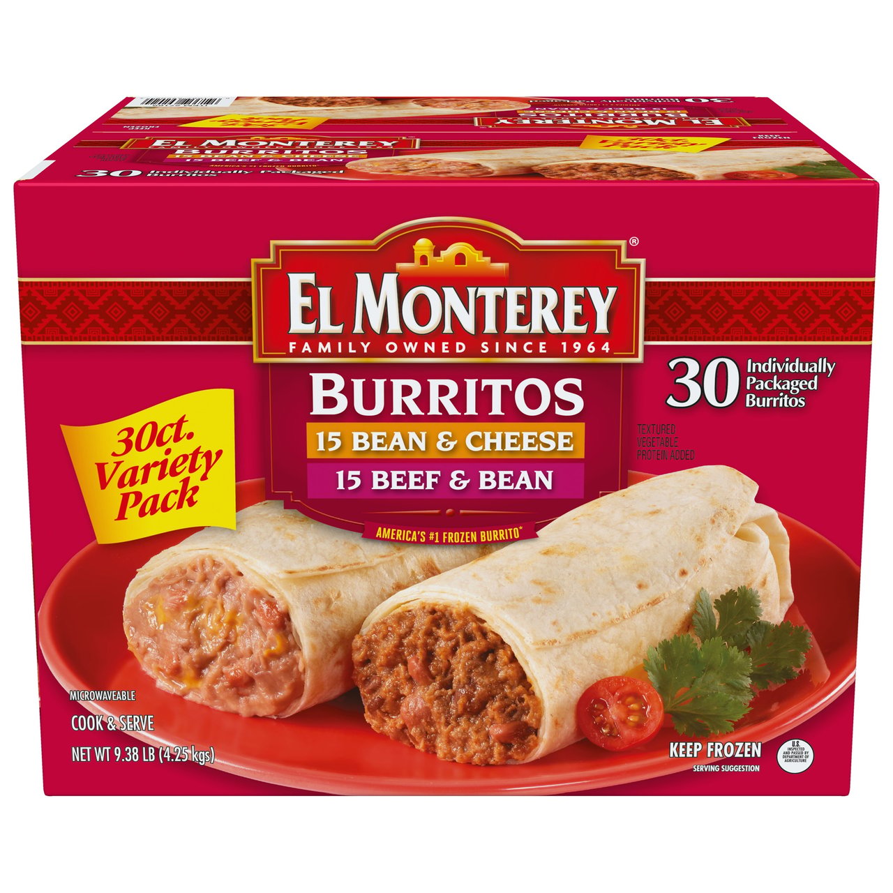 El Monterey Burrito Variety Pack, 30 Count, 5 oz Each - Image 1