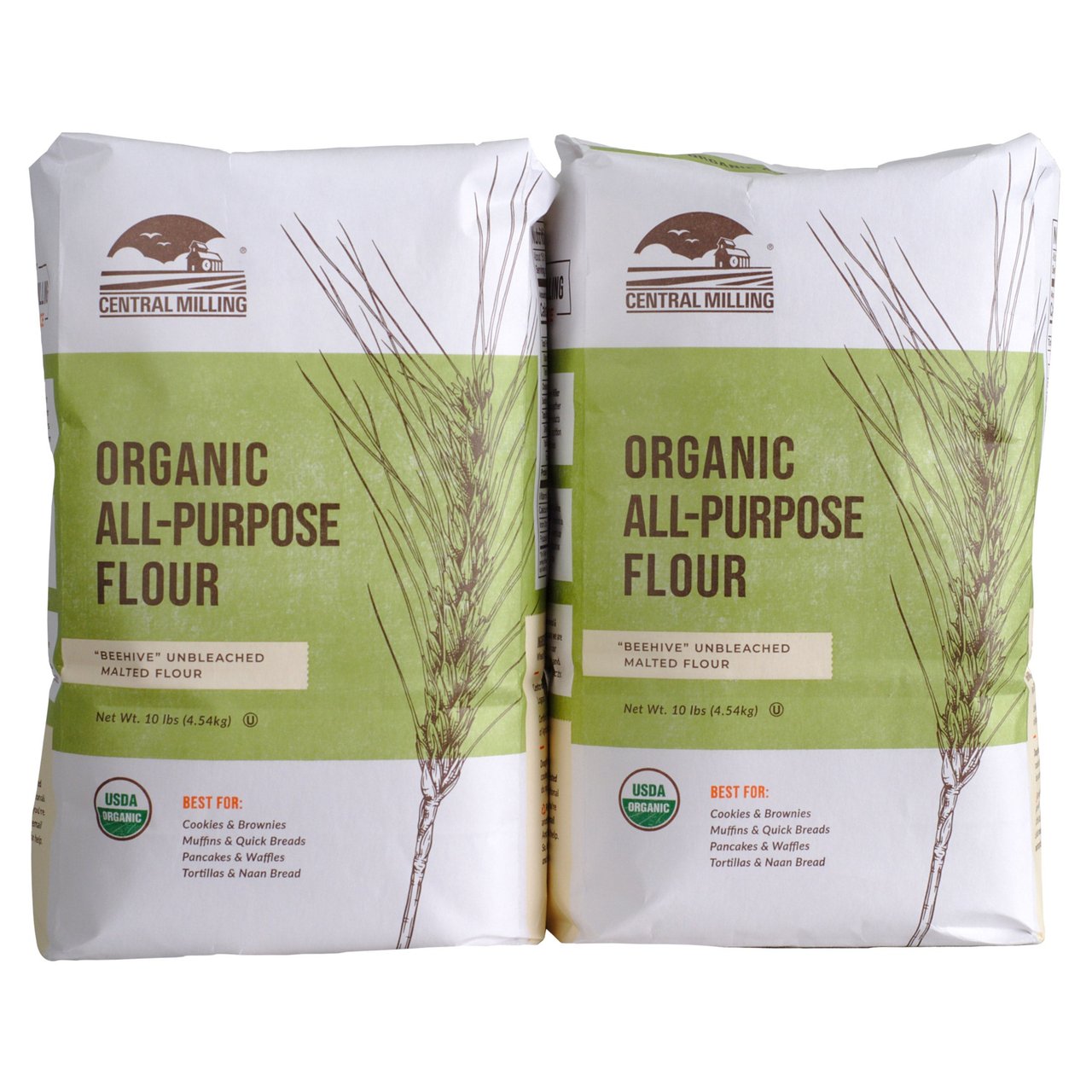 Central Milling Organic Unbleached All Purpose Flour, 2-Pack (10 lbs Each) - Image 1