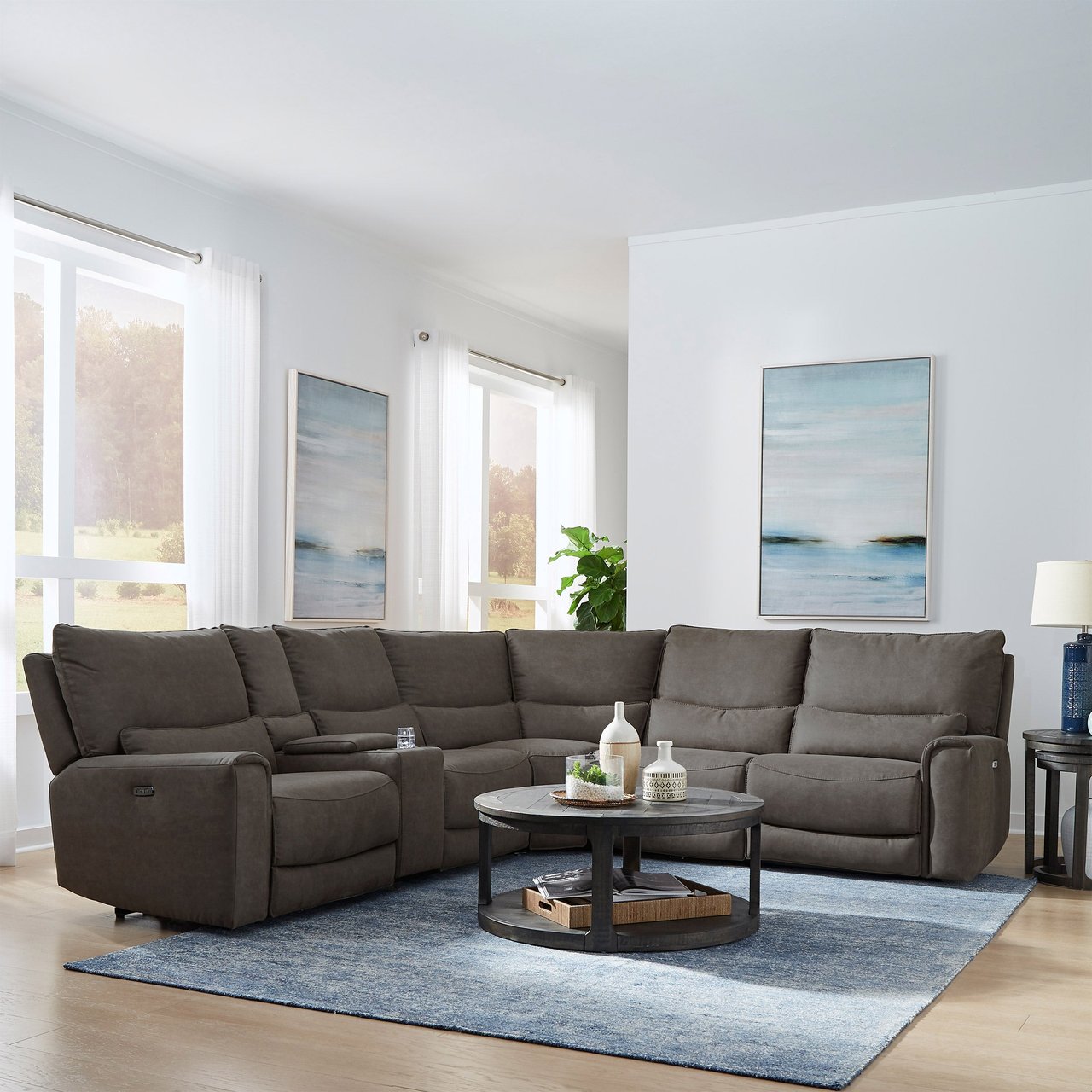 Gilman Creek Adelaide Fabric Power Reclining Sectional - Image 1
