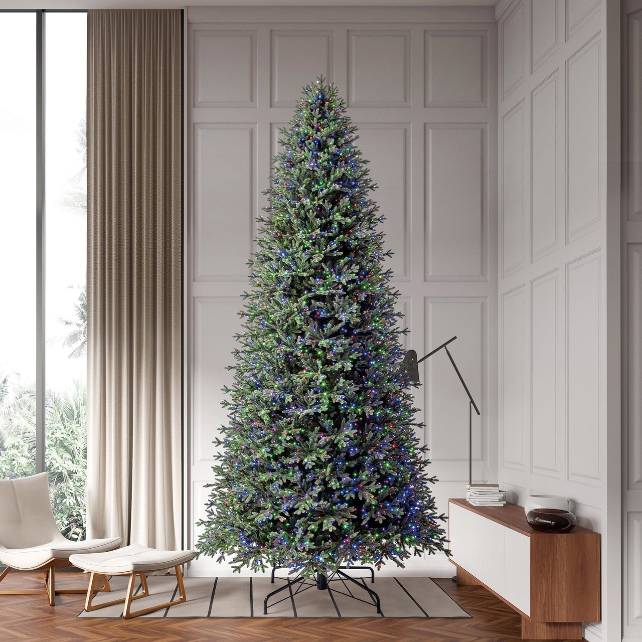 12' Pre-Lit Radiant Micro LED with Twinkle Christmas Tree - Image 1