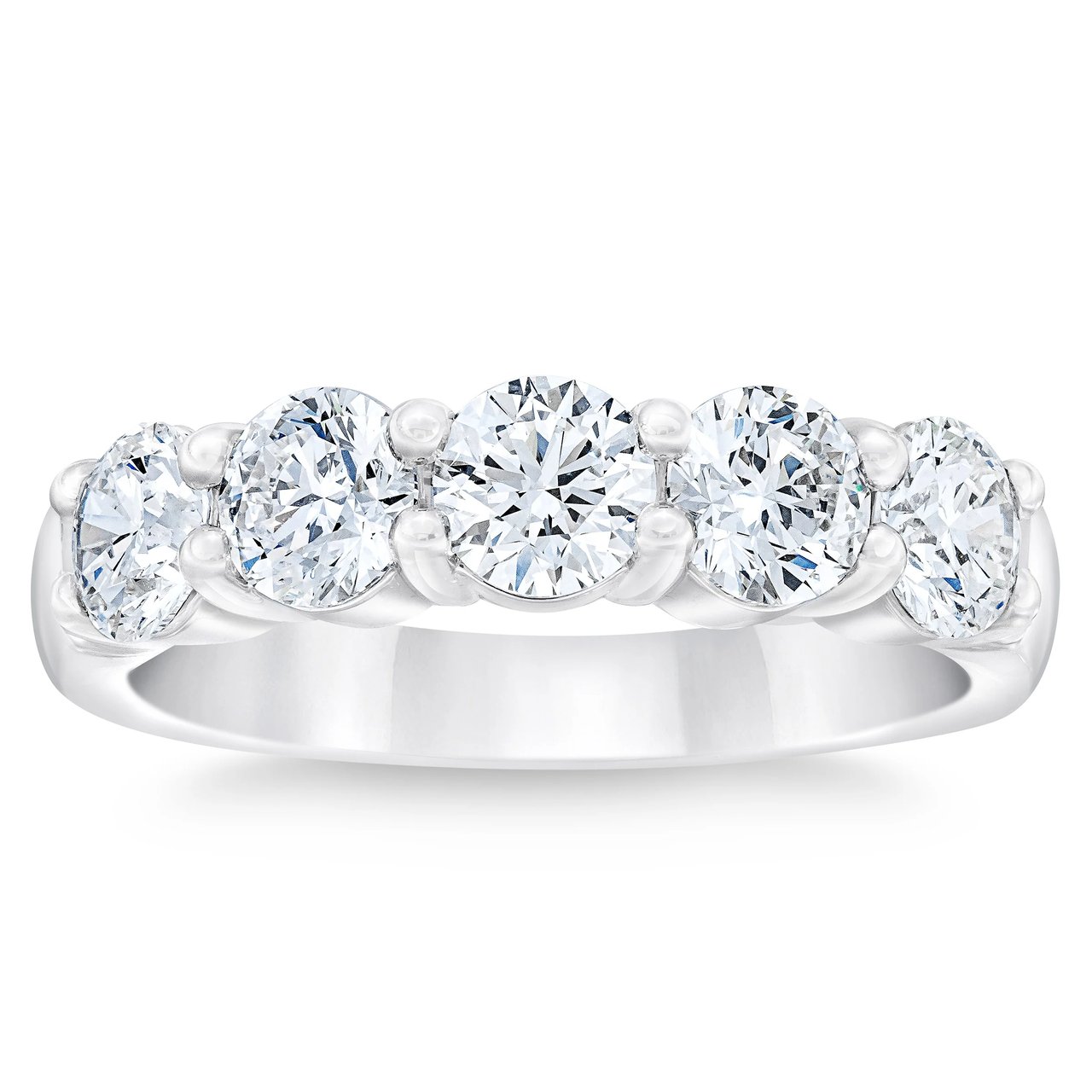 Platinum VS2 I 2.00 CTW Round Diamond 5-Stone Ring - Image 1