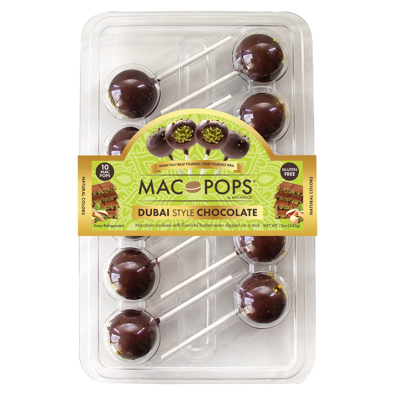 Macarroz Dubai Style Chocolate Mac Pop, 10 Count, 12 Ounces - Image 1