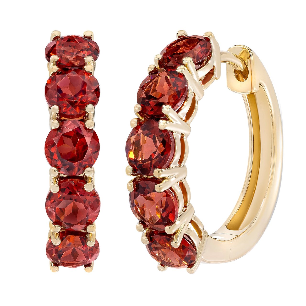 14kt Yellow Gold Garnet Earrings - Image 1