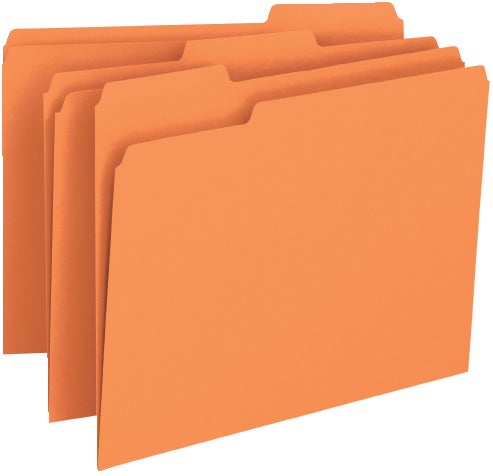 Smead File Folder, 1/3-Cut Tab, Letter Size, Orange, 100/Box