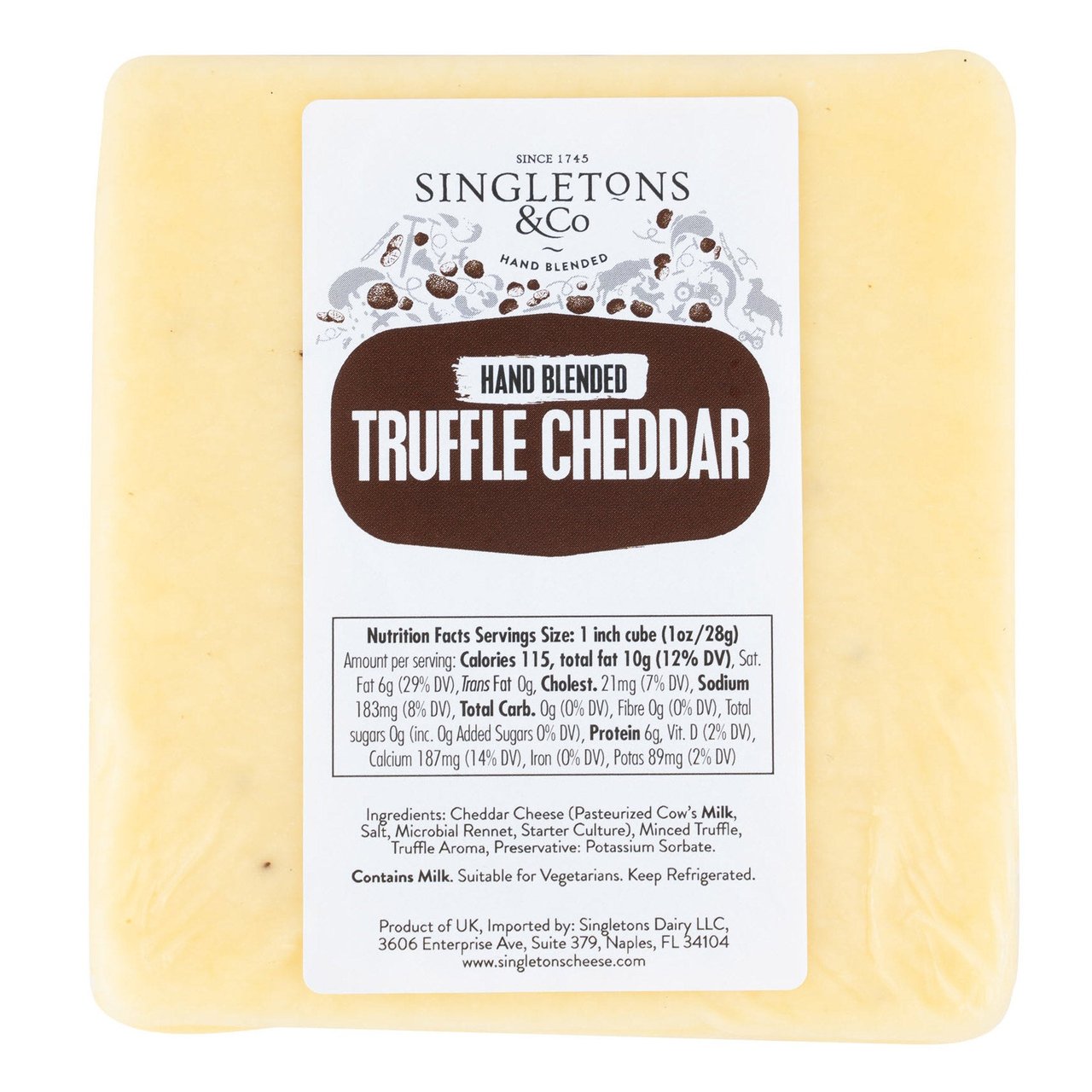 Singletons & Co Hand Blended Truffle Cheddar (Price Per Pound)