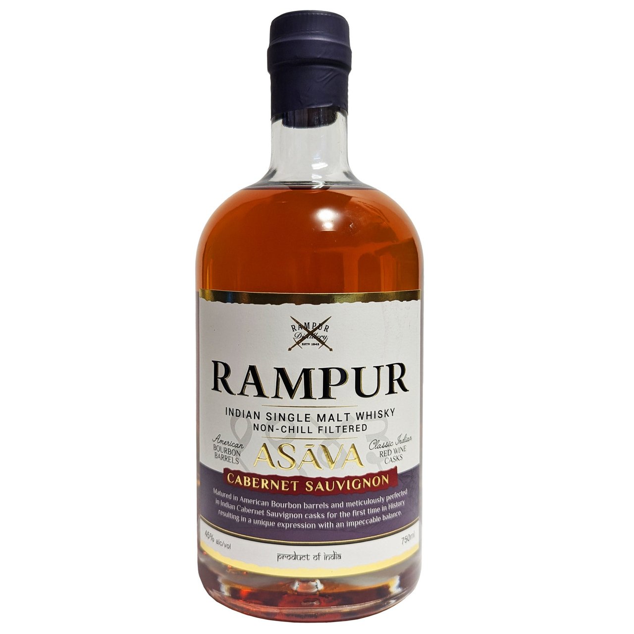 Rampur Asava Indian Single Malt Whisky 750ML - Image 1