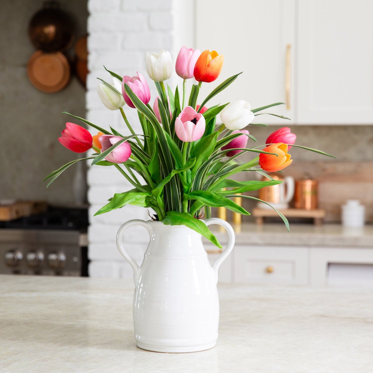Nearly Natural Faux 23" Tulip Arrangement - Image 1