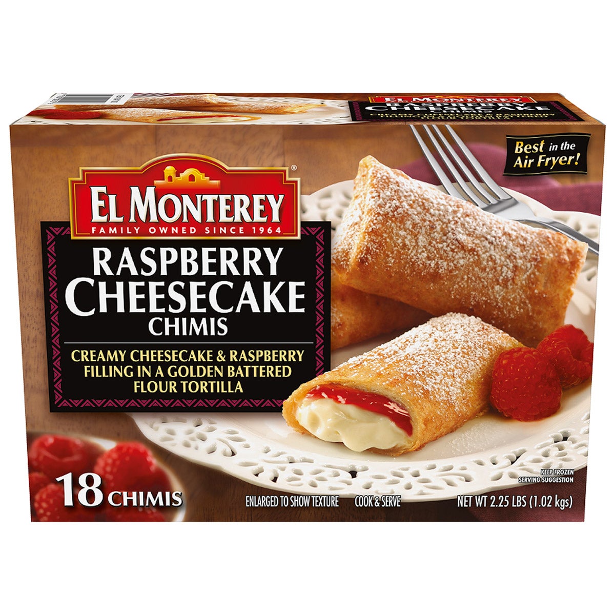 El Monterey Raspberry Cheesecake Chimis, 18 Count Box - Image 1