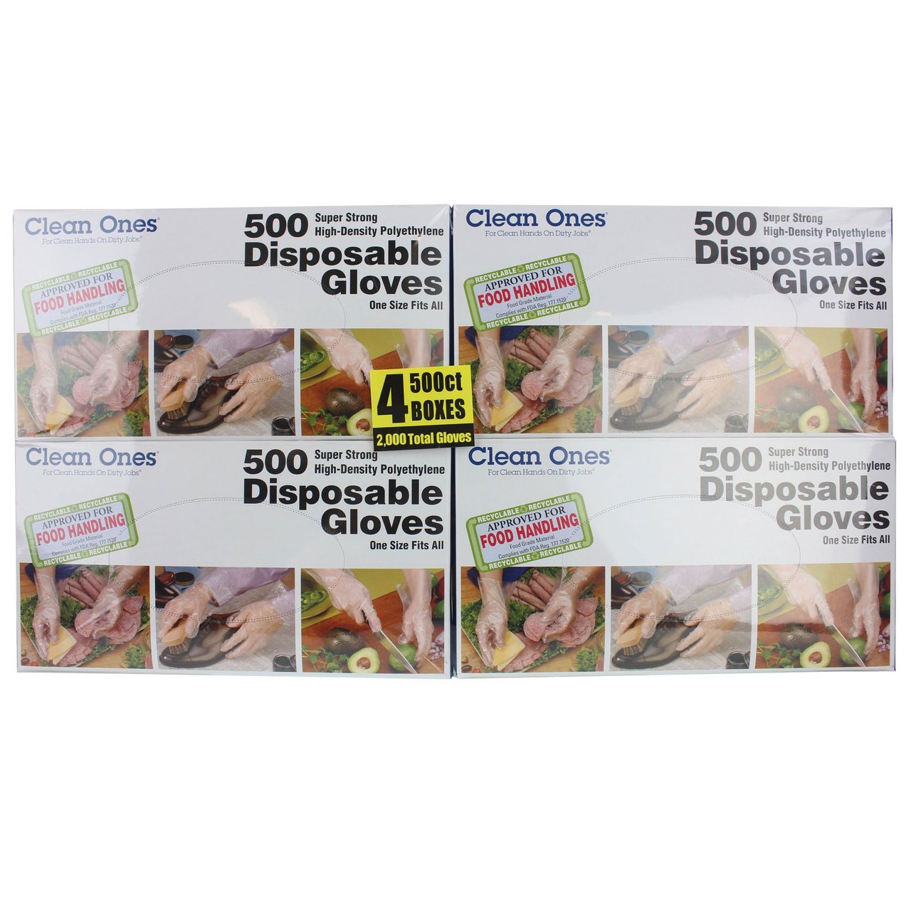 Clean Ones Disposable Gloves 4/500 CT - Image 1